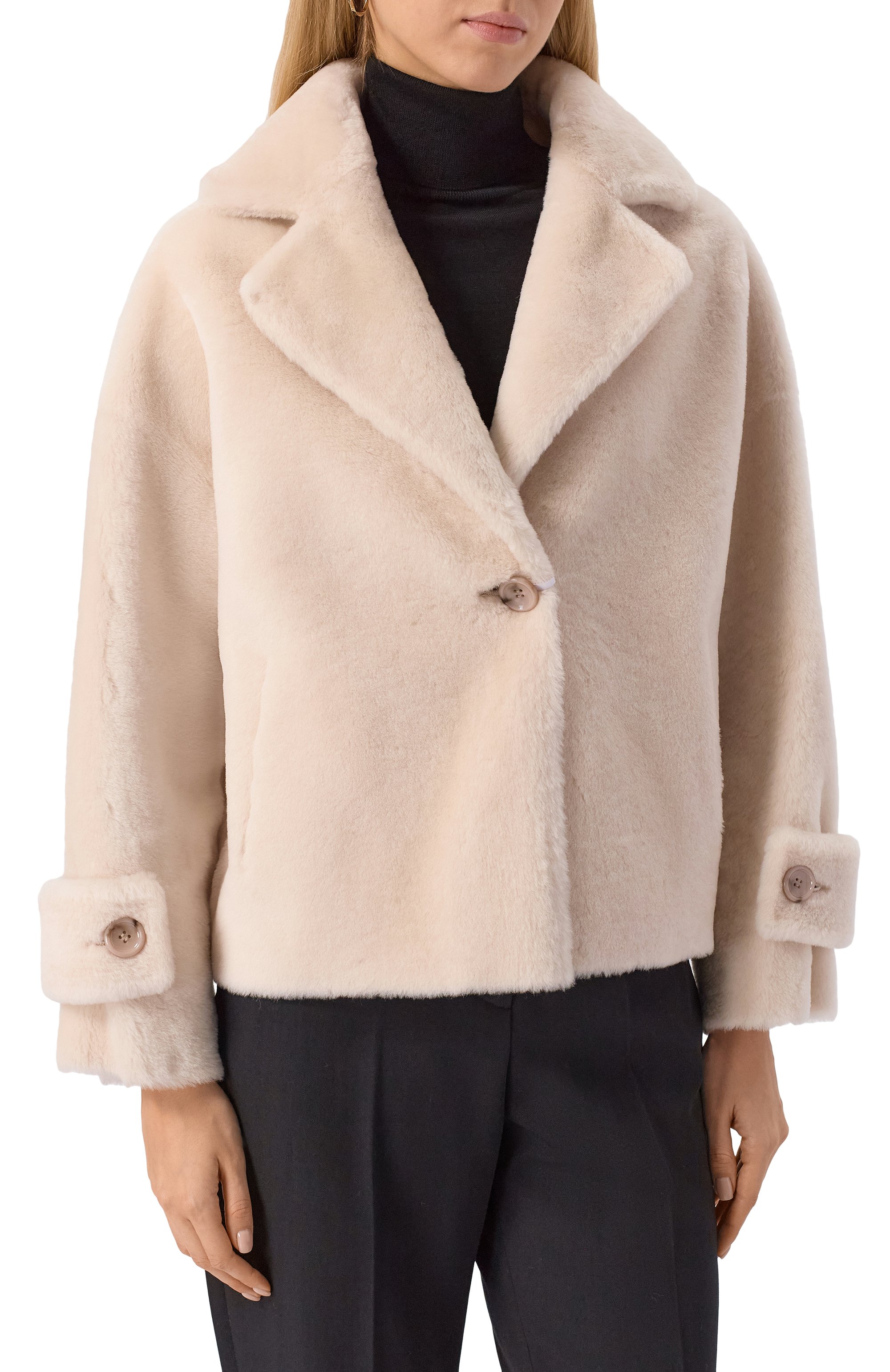 Дв�усторонняя дубленка из овчины MANZONI24, арт. 25M1295R-S21, фото 3