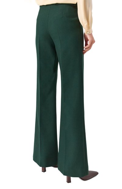 Шерстяные брюки CHLOÉ темно-зеленого цвета по цене 146000 руб., арт. CHC25SPA06302, фото 4 Шерстяные брюки CHLOÉ, арт. CHC25SPA06302, фото 4
