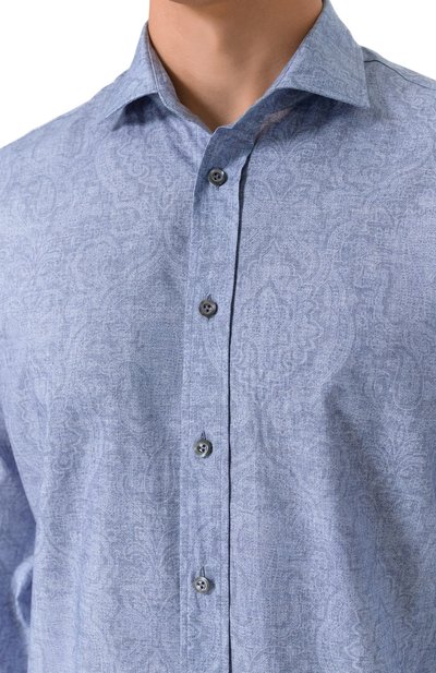 Хлопковая рубашка VAN LAACK голубого цвета по цене 28900 руб., арт. VL-RIK0S2-SFK/170375, фото 5 Хлопковая рубашка VAN LAACK, арт. VL-RIK0S2-SFK/170375, фото 5