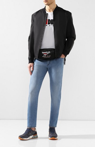 Текстильная поясная сумка printemps and été REEBOK черного цвета по цене 1990 руб., арт. DU7201, фото 2 Текстильная поясная сумка printemps and été REEBOK, арт. DU7201, фото 2