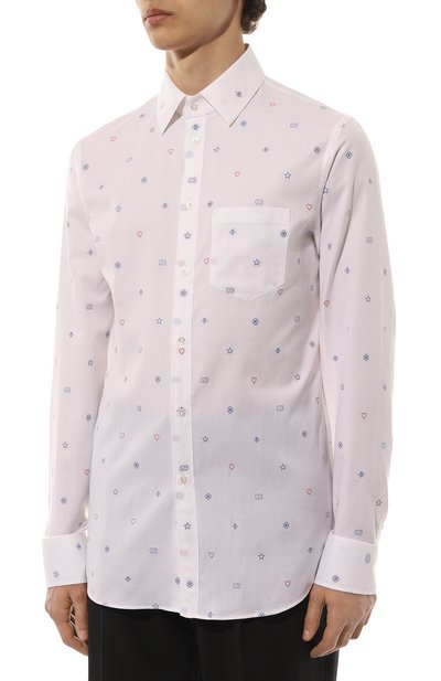 Хлопковая рубашка GUCCI, арт. 625883 ZAEDI, фото 3