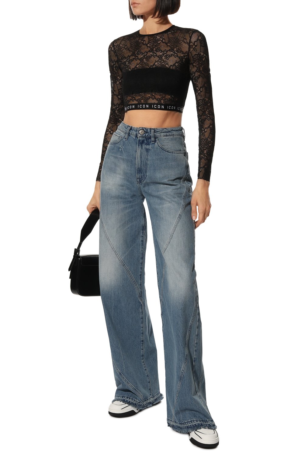 Топ DSQUARED2 черного цвета по цене 11350 руб., арт. D8M084020, фото 2 Топ DSQUARED2, арт. D8M084020, фото 2