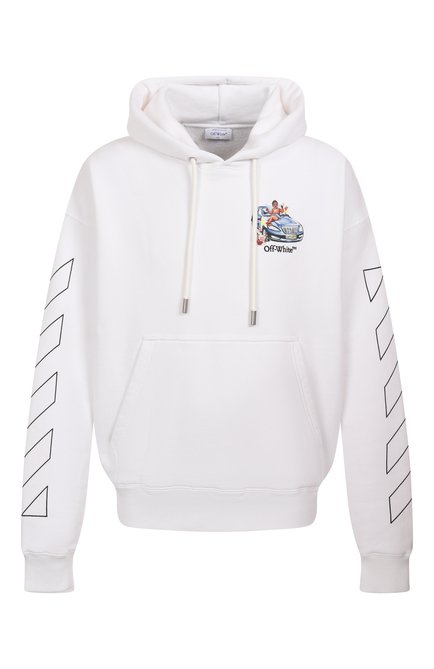 Мужской хлопковое худи OFF-WHITE белого цвета, арт. 0MBB085S25FLE005 | Фото 1 (Автоматизация состава: Проставлено; Материал внешний: Хлопок; Длина (для топов): Стандартные; Автоматизация ТО: Проставлено; Рукава: Длинные)