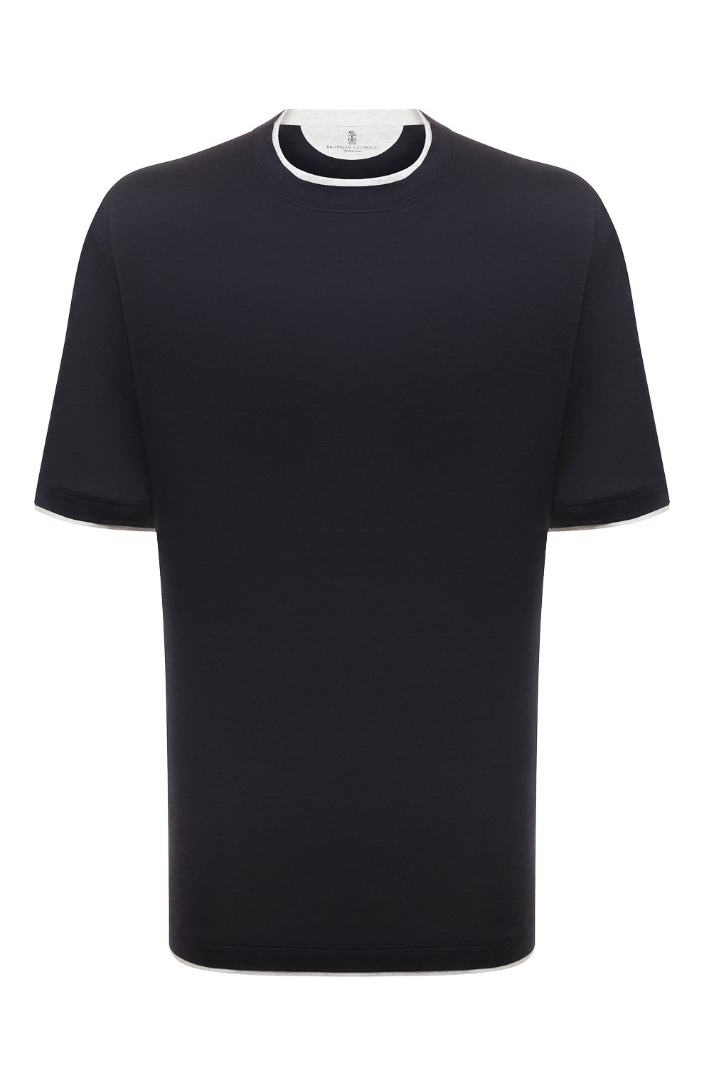Футболка из шелка и хлопка BRUNELLO CUCINELLI, арт. MD8217427, фото 1