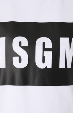 Женская хлопковая футболка MSGM белого цвета, арт. 2000MDM520 200002 | Фото 6 (Рукава: Короткие; Длина (для топов): Стандартные; Материал внешний: Хлопок; Стили: Спорт-шик; Драгоценные камни: Проставлено; Материал сплава: Проставлено; Принт: С принтом)
