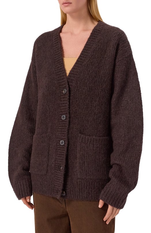 Шерстяной кардиган Dries Van Noten 252-011226-2709 Коричневый  252-011226-2709 Фото 3