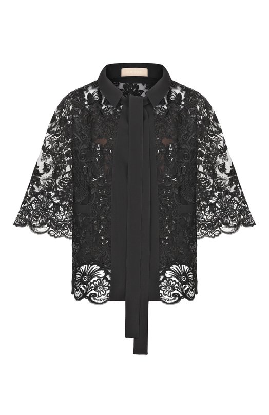 Жакет с отделкой пайетками Elie Saab TW008NR26/TUL02 Чёрный TW008NR26/TUL02