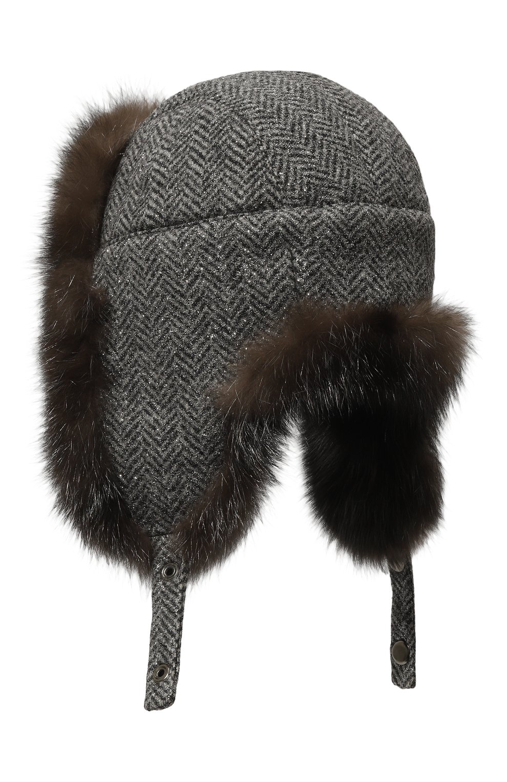 Утепленная шапка-ушанка с отделкой из соболя BLACK SABLE, арт. BS-005F6/SH, фото 3