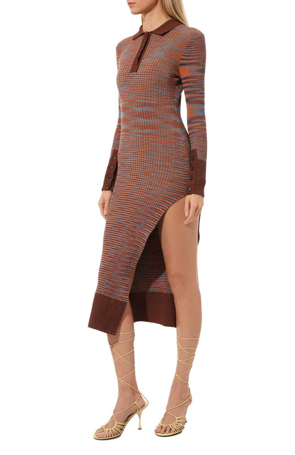 Платье из хлопка и шерсти JACQUEMUS, арт. 22H223KN094/2176MULTIBROWN, фото 3