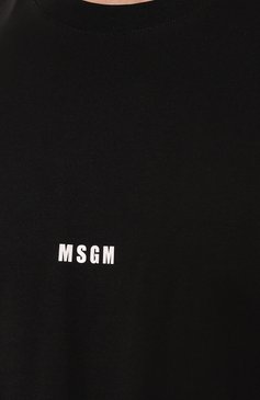 Мужская хлопковая футболка MSGM черного цвета, арт. 2000MM500 200002 | Фото 5 (Рукава: Короткие; Длина (для топов): Стандартные; Принт: С принтом; Материал сплава: Проставлено; Материал внешний: Хлопок; Драгоценные камни: Проставлено; Стили: Минимализм)