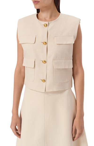 Жилет из вискозы и льна P.A.R.O.S.H., арт. D410047G/RAISA26, фото 3