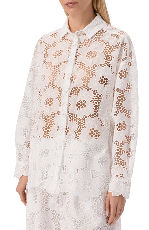 Хлопковая блузка Vika Gazinskaya SS26-12238 Белый  SS26-12238 Фото 3