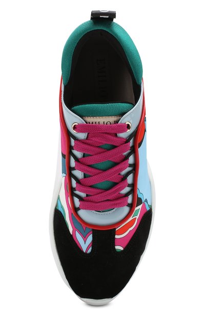 Комбинированные кроссовки на шнуровке EMILIO PUCCI, арт. 8UCE87/8UX42, фото 5