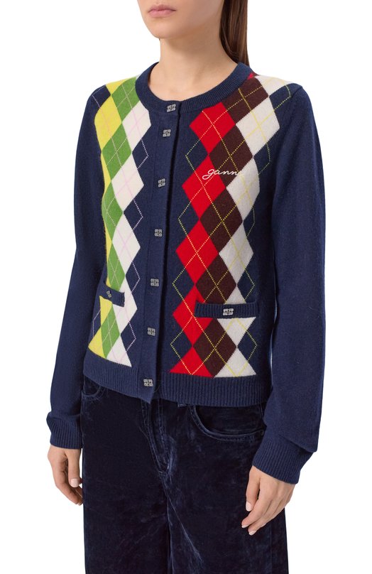 Кардиган из шерсти и кашемира Ganni A1070055 Разноцветный  A1070055 Фото 3