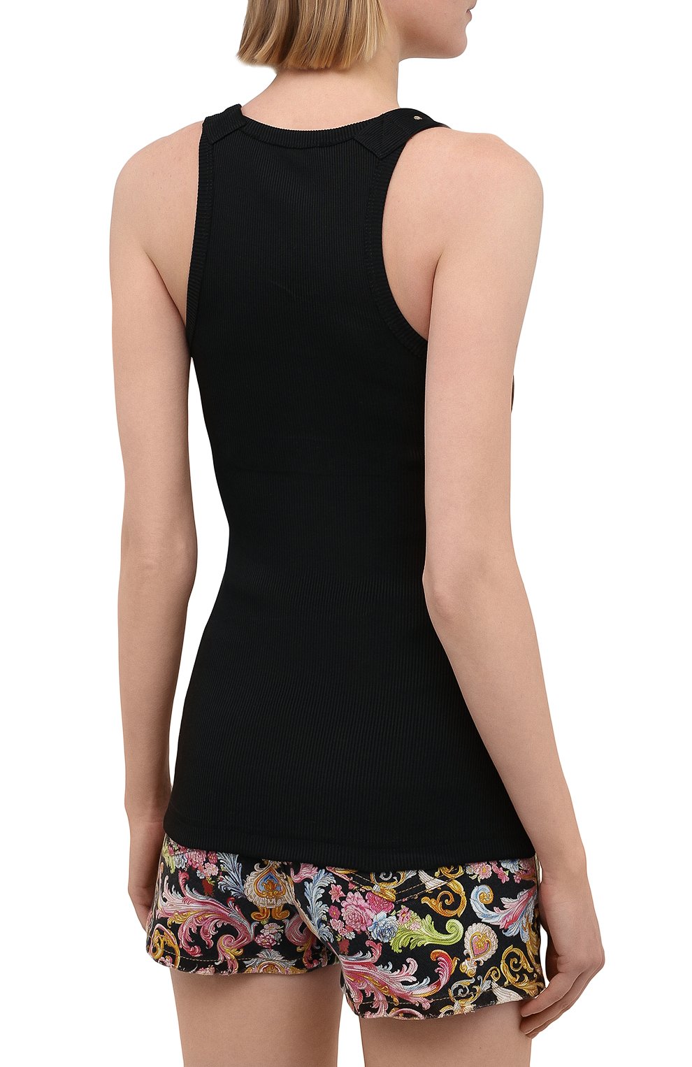 Топ VERSACE JEANS COUTURE черного цвета по цене 22650 руб., арт. D3HWA651-WDP621/10615, фото 4 Топ VERSACE JEANS COUTURE, арт. D3HWA651-WDP621/10615, фото 4