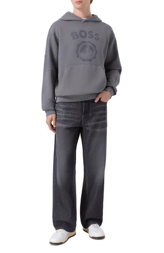 Хлопковое худи BOSS Orange 50547692 Серый  50547692 Фото 2