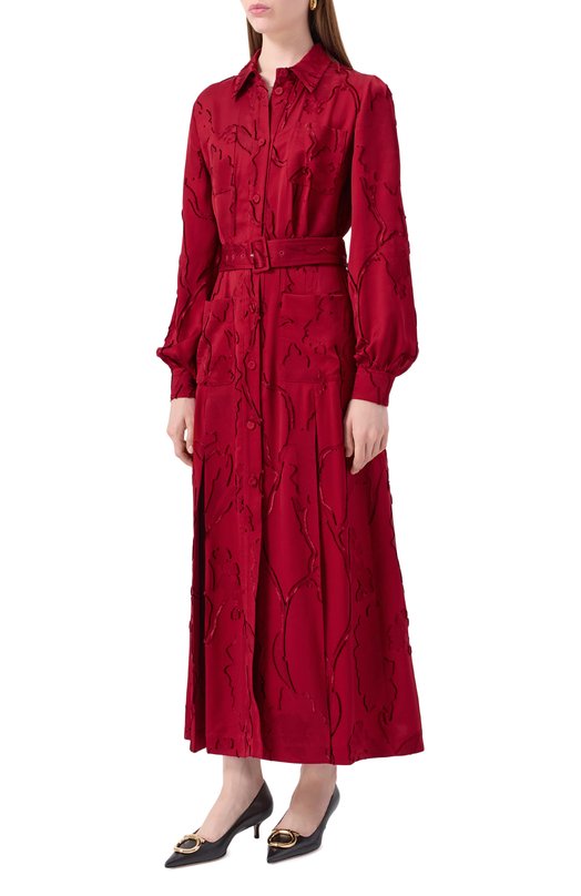 Платье из вискозы Elie Saab D0765NP25/VI004 Красный  D0765NP25/VI004 Фото 3
