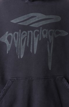 Мужской хлопковое худи BALENCIAGA черного цвета, арт. 803265/TRVS9 | Фото 6 (Длина (для топов): Стандартные; Материал сплава: Проставлено; Драгоценные камни: Проставлено; Материал внешний: Хлопок; Рукава: Длинные; Мужское Кросс-КТ: Худи-одежда; Принт: С принтом; Стили: Спорт-шик)