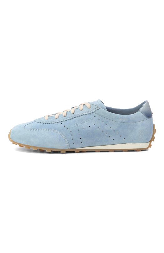 Замшевые кроссовки Santoni WBGG61356BIFTTKR Голубой  WBGG61356BIFTTKR Фото 4