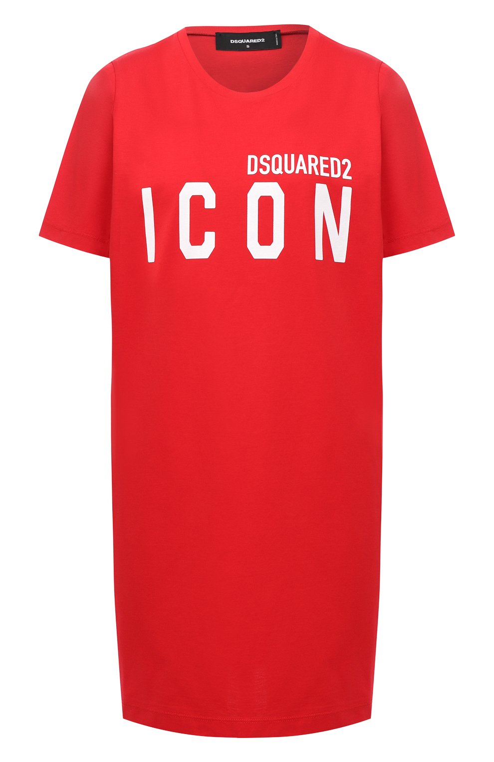 Хлопковое платье DSQUARED2 красного цвета по цене 27800 руб., арт. S80CT0006/S23009, фото 1 Хлопковое платье DSQUARED2, арт. S80CT0006/S23009, фото 1