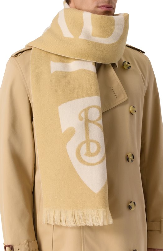 Шерстяной шарф Burberry 8109562 Бежевый  8109562 Фото 2