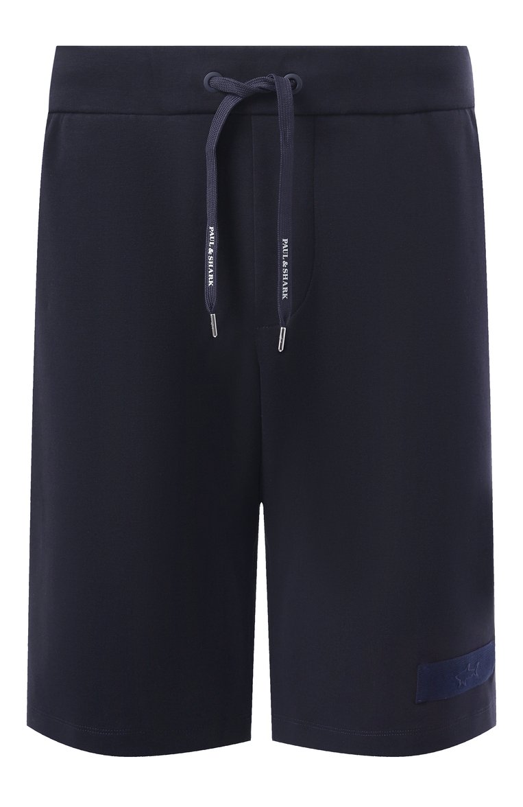 Мужские шорты PAUL&SHARK темно-синего цвета, арт. 25411850/XL | Фото 1 (Длина Шорты М: Ниже колена; Материал внешний: Хлопок, Синтетический материал; Принт: Без принта; Случай: Повседневный; Стили: Спорт-шик)