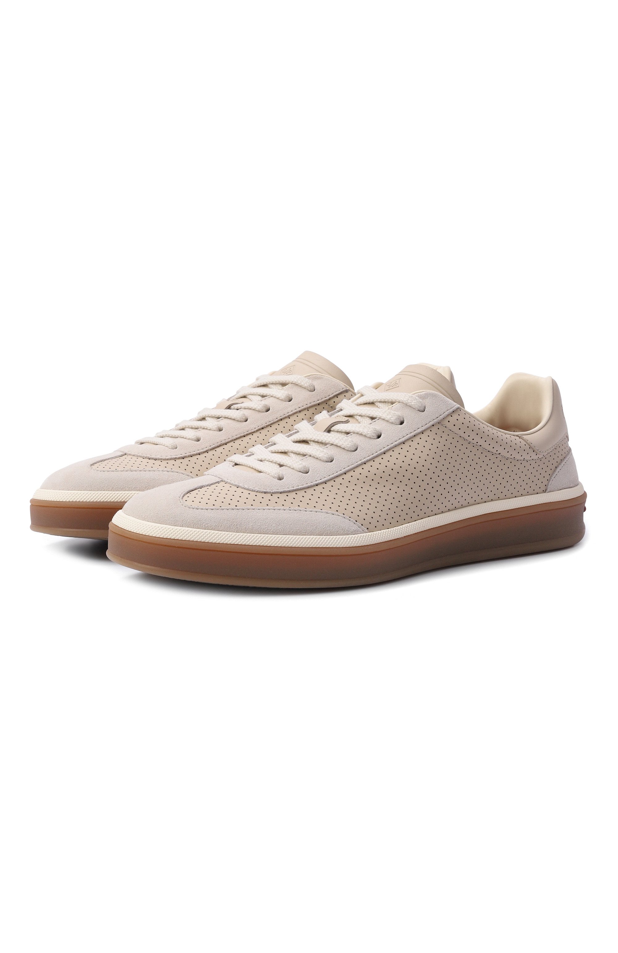 Кожаные кеды tennis walk LORO PIANA бежевого цвета по цене 129500 руб., арт. FAR1362, фото 1 Кожаные кеды tennis walk LORO PIANA, арт. FAR1362, фото 1