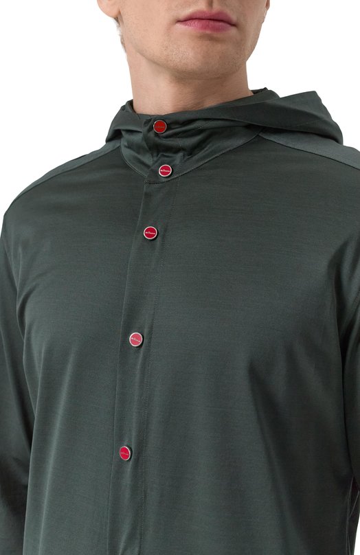 Хлопковая рубашка Kiton UMCPETEH0923414_ Зелёный  UMCPETEH0923414_ Фото 5