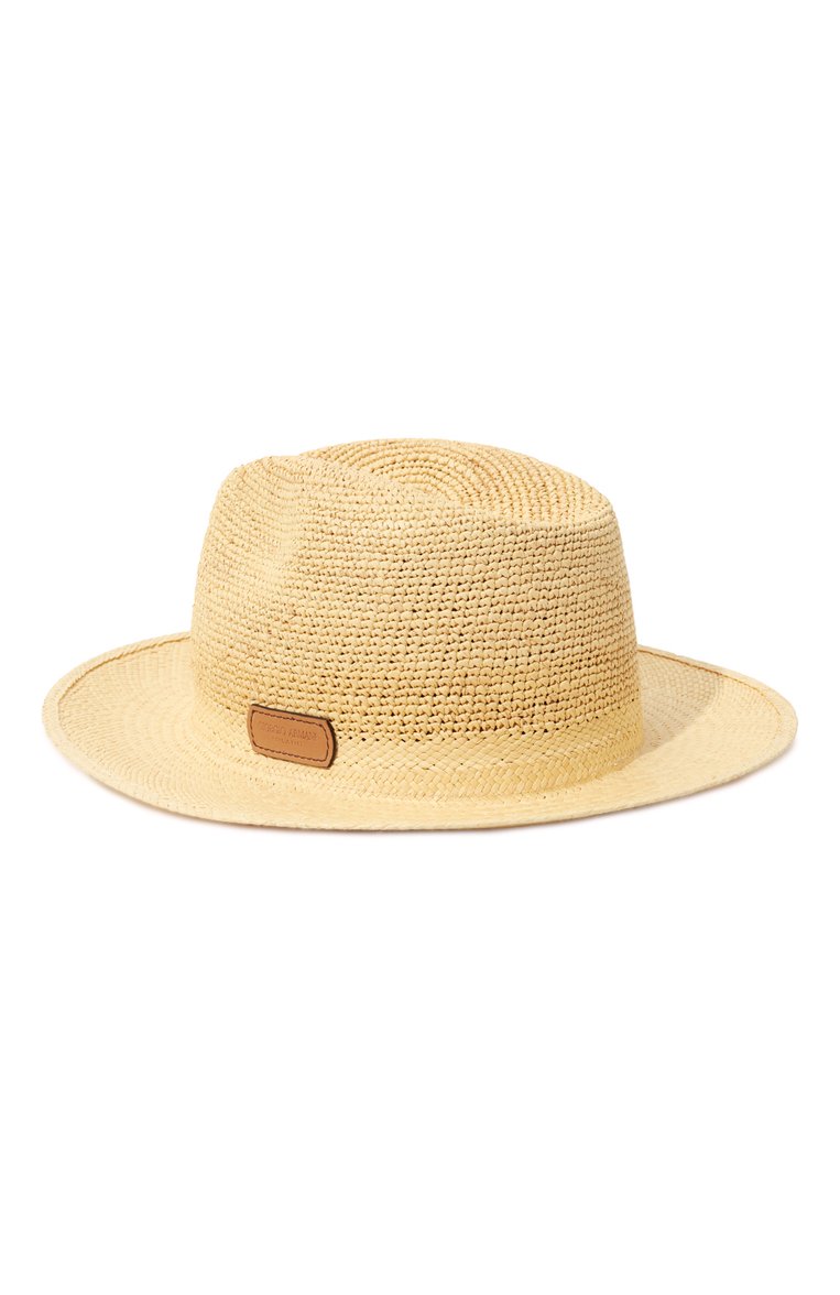 Мужская соломенная шляпа GIORGIO ARMANI бежевого цвета, арт. 747403/4R601 | Фото 3 (Нос: Не проставлено; Материал: Рафия)