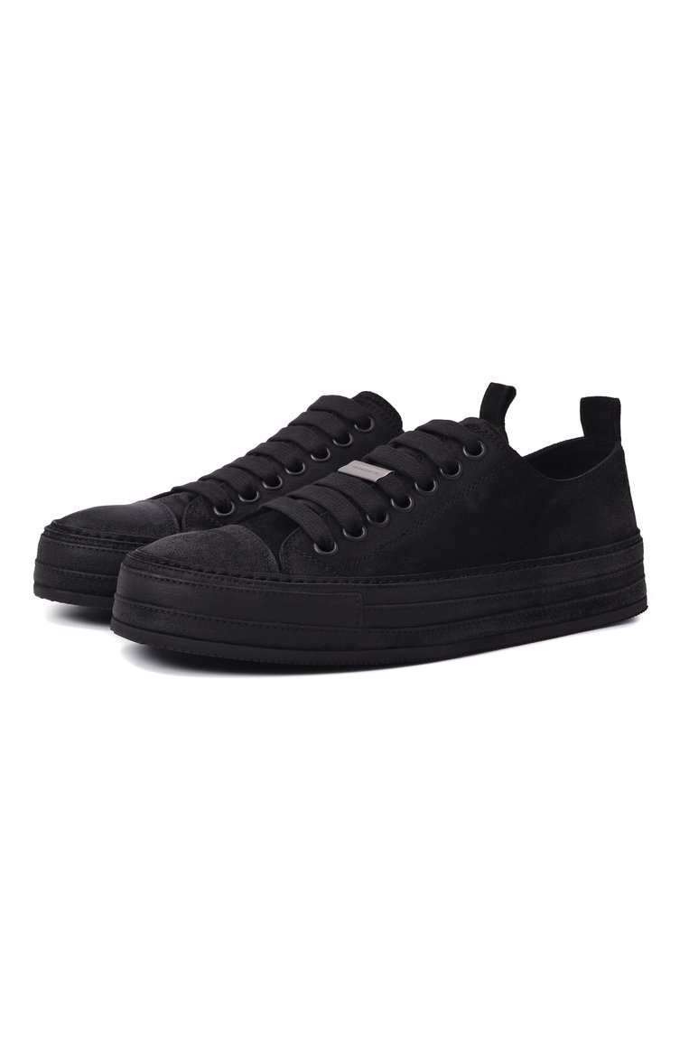 Женские замшевые кеды nono ANN DEMEULEMEESTER черного цвета, арт. B0012569/LT147 | Фото 1 (Подошва: Платформа; Материал внутренний: Натуральная кожа; Материал сплава: Проставлено; Драгоценные камни: Проставлено; Материал внешний: Натуральная кожа, Замша; Материал утеплителя: Без утеплителя; Кросс-КТ: Низкие; Стили: Кэжуэл)