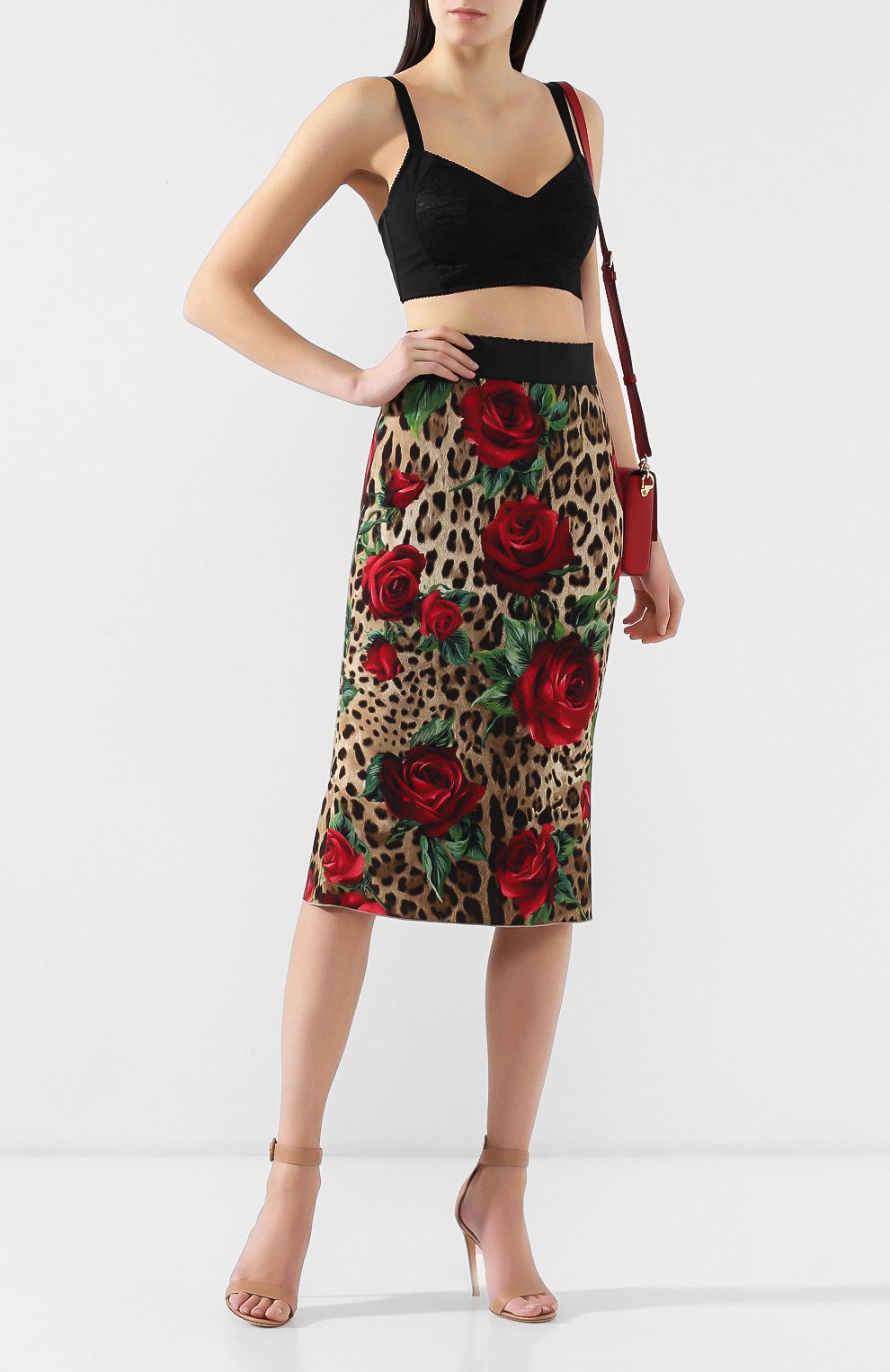 Юбка из вискозы DOLCE & GABBANA леопардового цвета по цене 95400 руб., арт. F4A1FT/FSRKK, фото 2 Юбка из вискозы DOLCE & GABBANA, арт. F4A1FT/FSRKK, фото 2