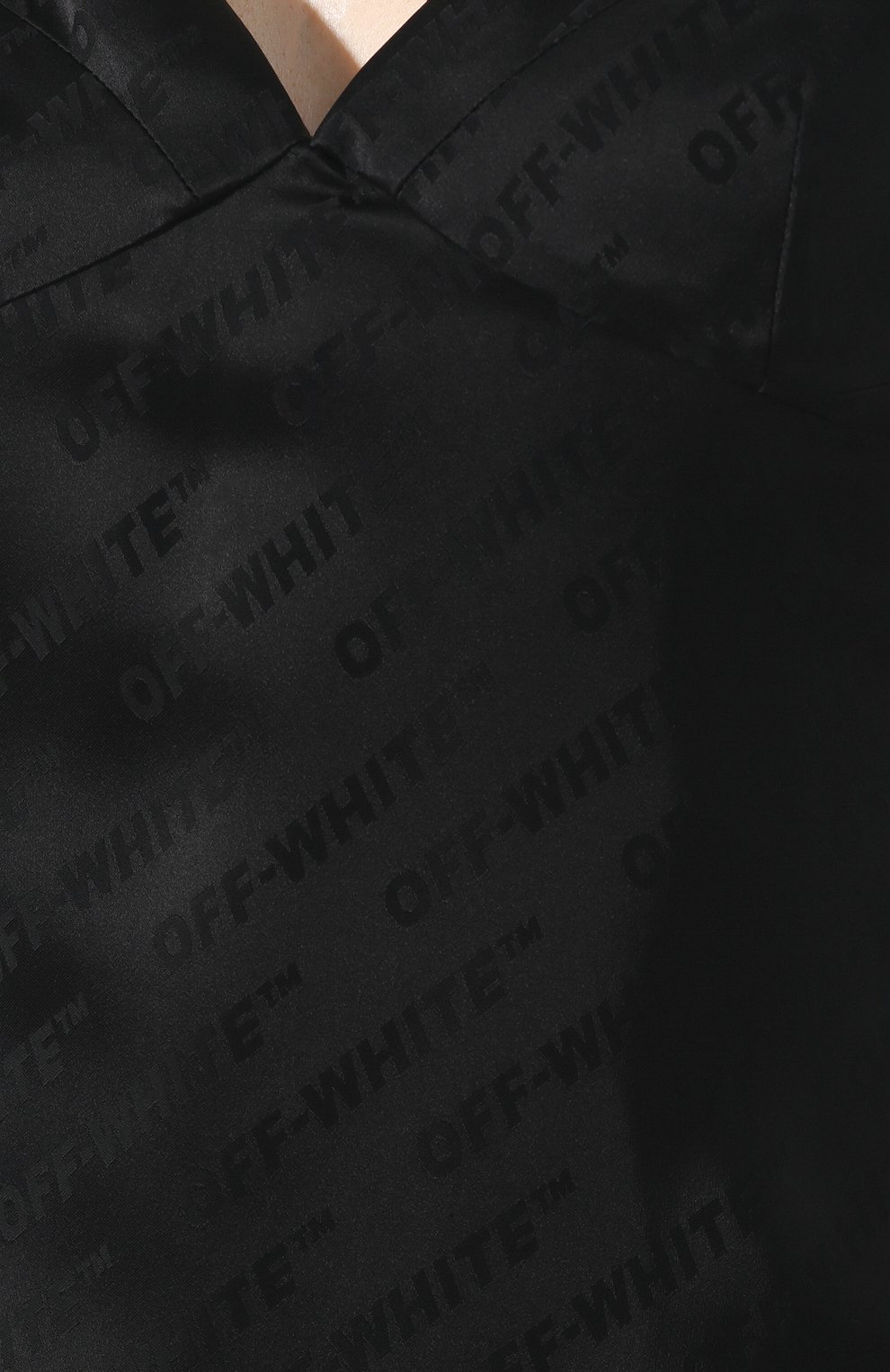 Атласное платье OFF-WHITE черного цвета по цене 51650 руб., арт. 0WDB120R19C860571000, фото 5 Атласное платье OFF-WHITE, арт. 0WDB120R19C860571000, фото 5