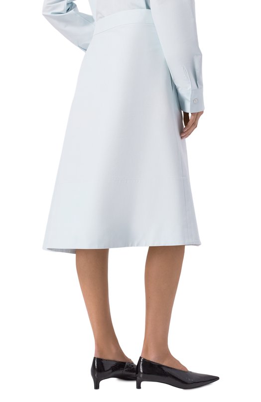 Хлопковая юбка Jil Sander J04MA0009/J45225 Голубой  J04MA0009/J45225 Фото 4