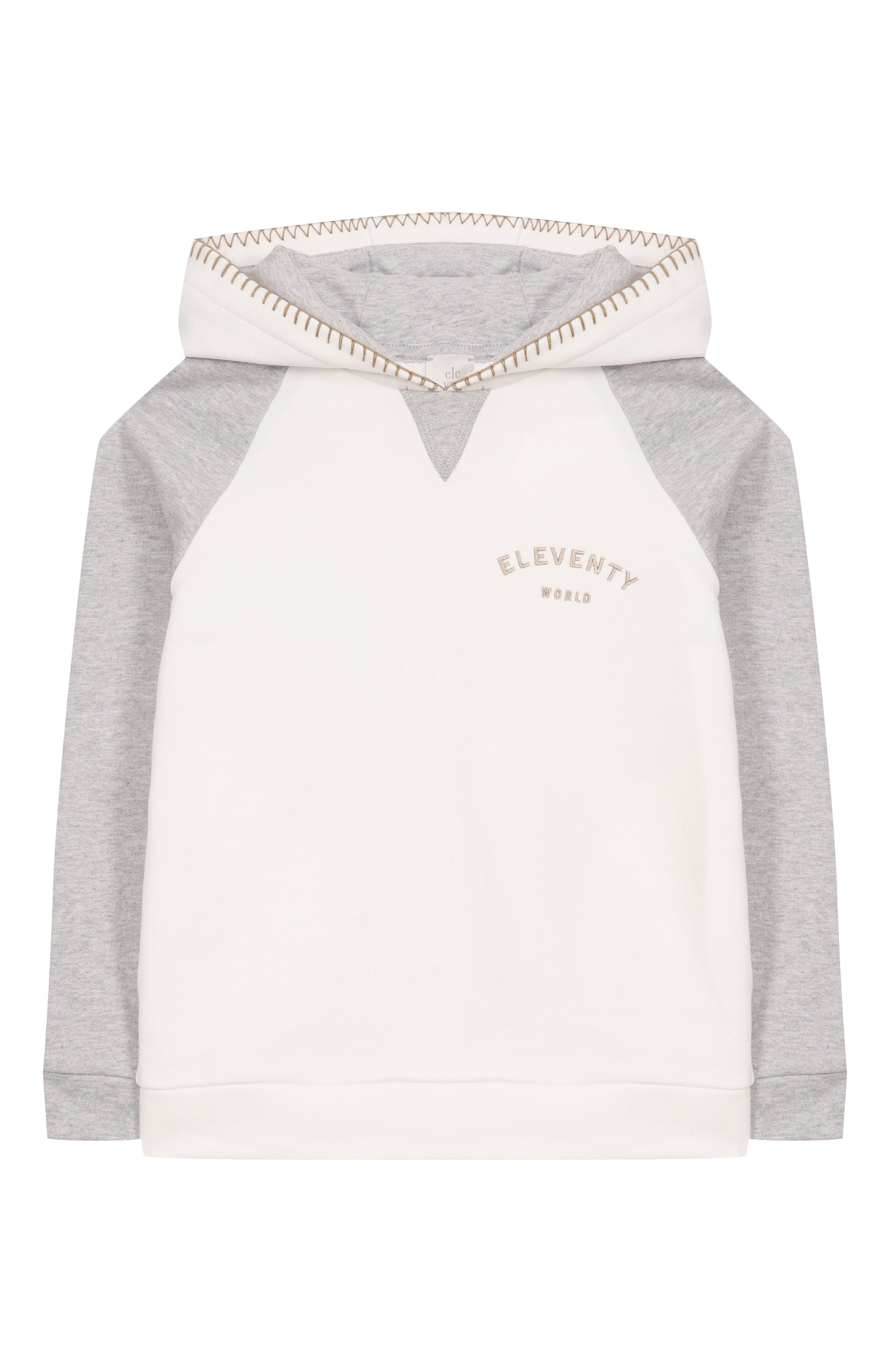Хлопковое худи ELEVENTY молочного цвета по цене 16300 руб., арт. EW4P40/Z1293/10-16, фото 1 Хлопковое худи ELEVENTY, арт. EW4P40/Z1293/10-16, фото 1