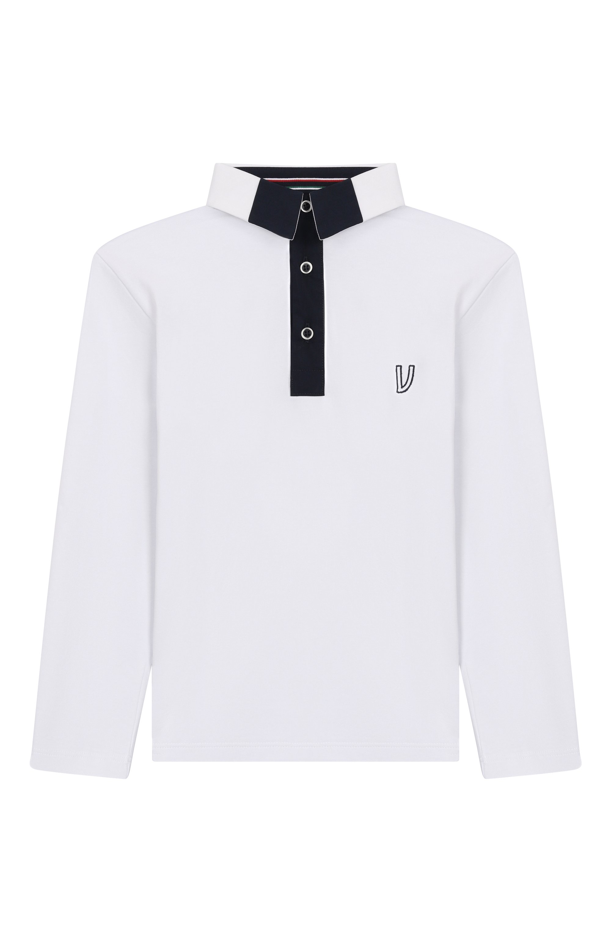 Хлопковое поло VARCI белого цвета по цене 15750 руб., арт. VR2537/6A-8A, фото 1 Хлопковое поло VARCI, арт. VR2537/6A-8A, фото 1