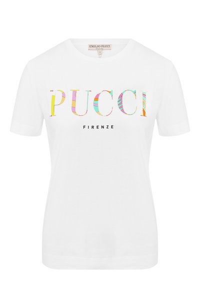 Женская хлопковая футболка EMILIO PUCCI, арт. 9HJP73/9H985