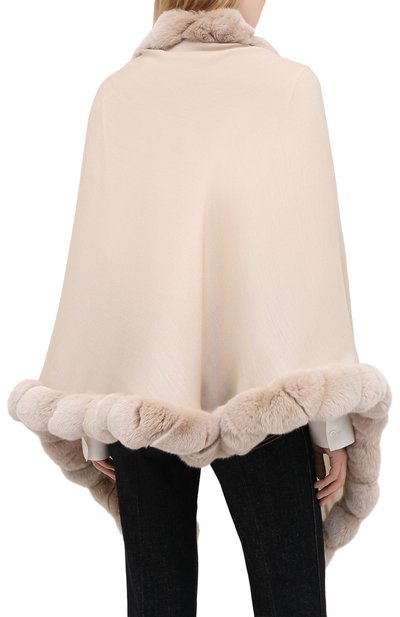 Кашемировая шаль с мехом шиншиллы LORO PIANA, арт. FAI8699, фото 4