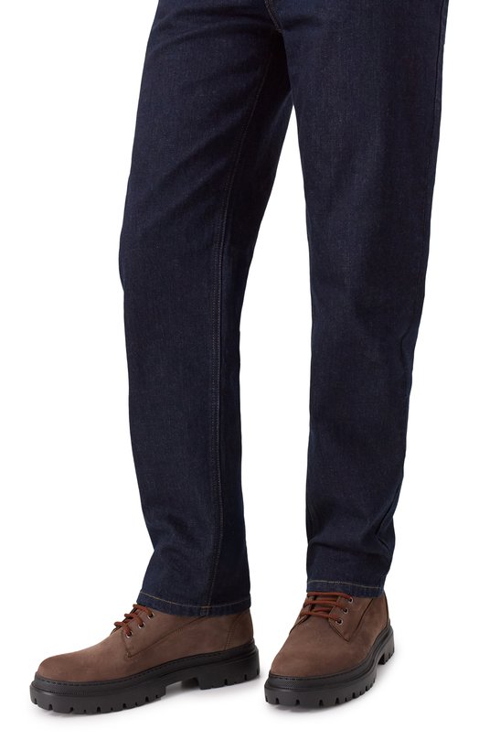 Ботинки Hallen из нубука Bally MSB0A9/NK007 Коричневый  MSB0A9/NK007 Фото 3