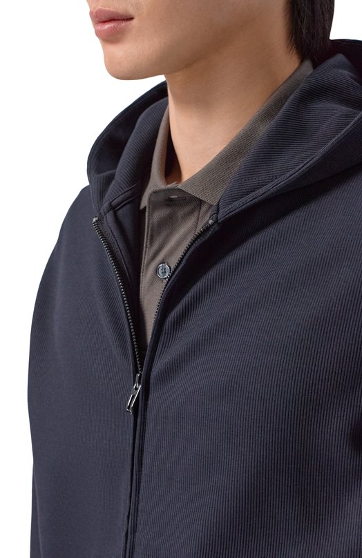 Толстовка из хлопка и лиоцелла Emporio Armani EM004513/AF13700 Синий  EM004513/AF13700 Фото 5