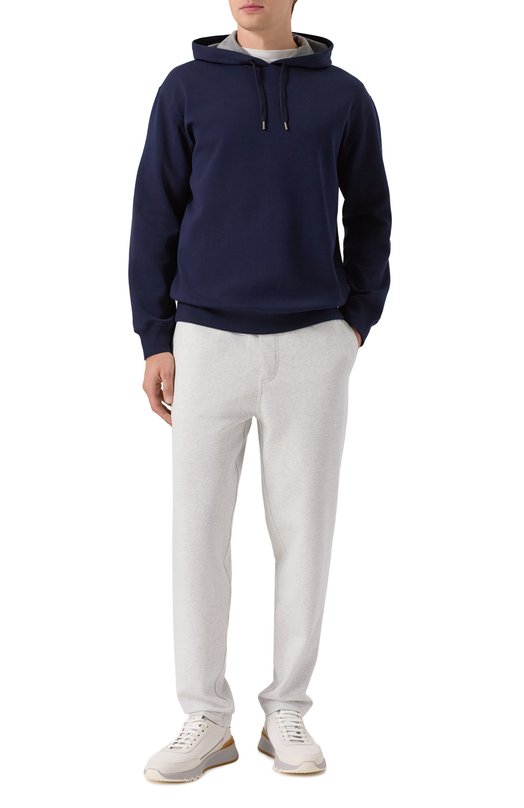 Хлопковые брюки Brunello Cucinelli MW8633243G Серый  MW8633243G Фото 2