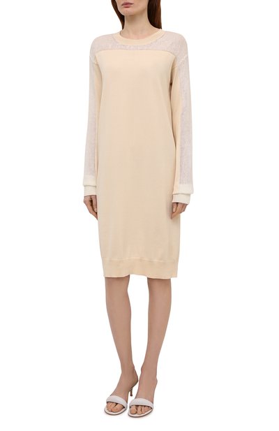 Хлопковое платье MAISON MARGIELA кремового цвета по цене 58300 руб., арт. S51CU0252/S17676, фото 3 Хлопковое платье MAISON MARGIELA, арт. S51CU0252/S17676, фото 3