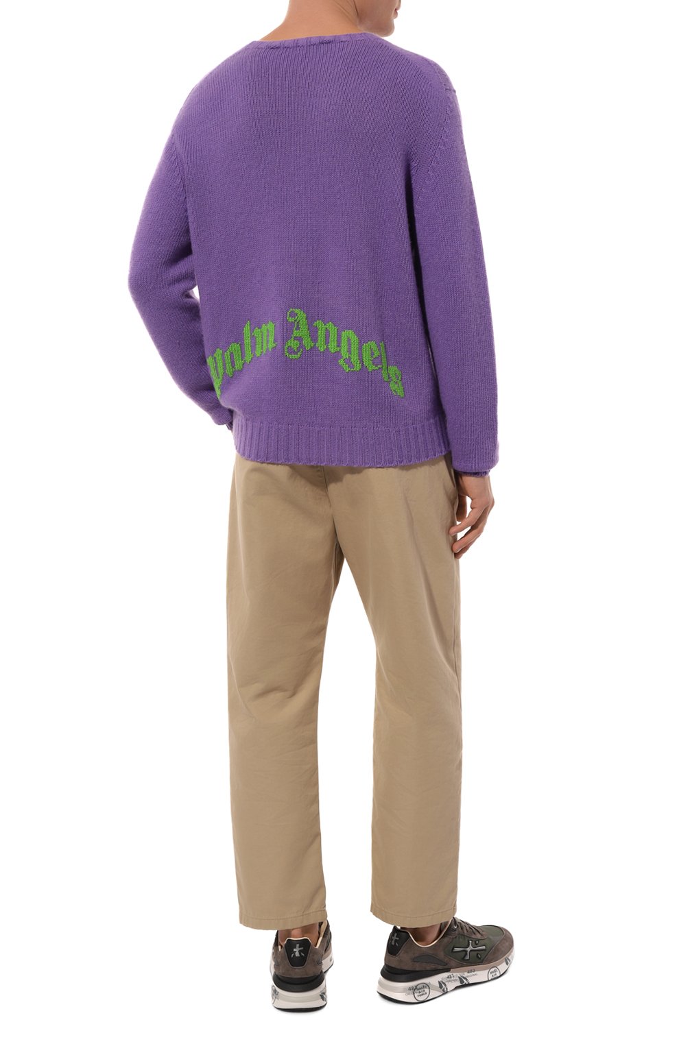 Джемпер из шерсти и вискозы PALM ANGELS, арт. PMHE027F24KNI001, фото 2