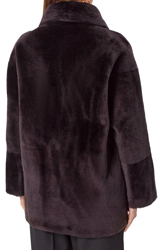 Дубленка из овчины manzoni24 25M1418-S21 Коричневый  25M1418-S21 Фото 4