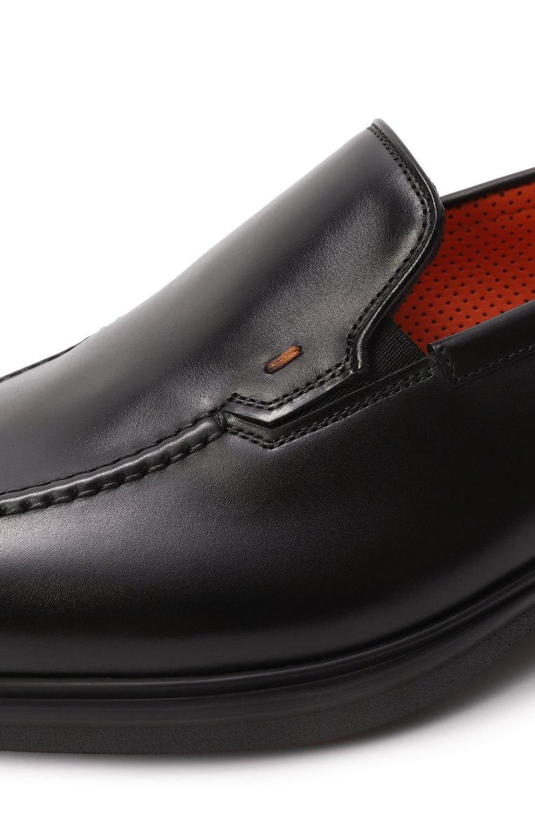 Мужские кожаные лоферы easy SANTONI черного цвета, арт. MGEG19032NEAXNTG | Фото 7 (Материал внешний: Натуральная кожа; Нос: Не проставлено; Материал внутренний: Натуральная кожа; Стили: Классический)