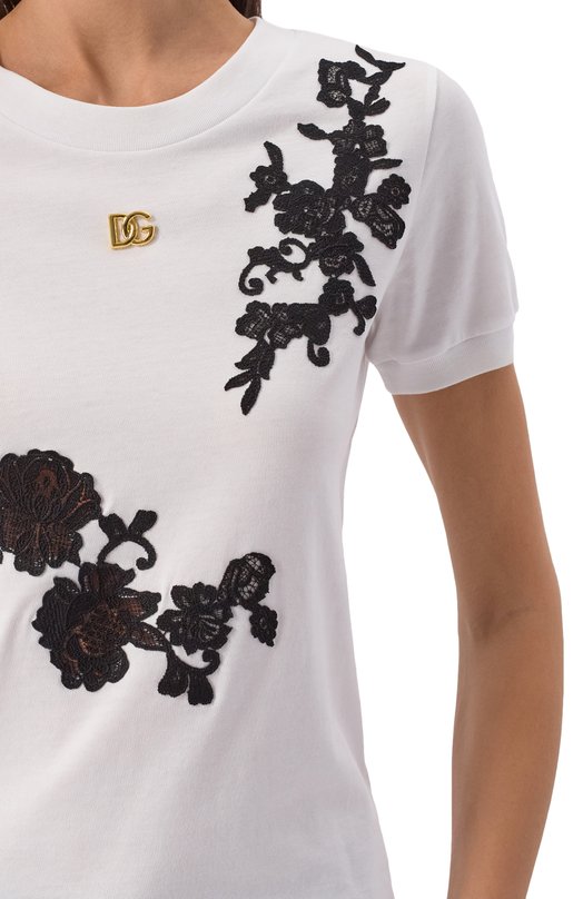 Хлопковая футболка Dolce & Gabbana F8V20T/GDCTI Белый  F8V20T/GDCTI Фото 5