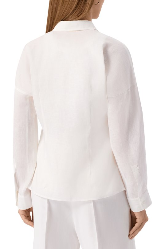 Льняная рубашка Weekend Max Mara SP0LET0 Белый  SP0LET0 Фото 4