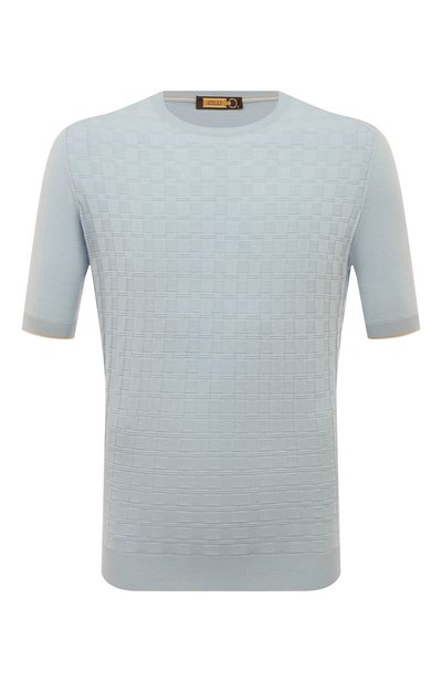 Мужской джемпер из хлопка и шелка ZILLI, арт. MBX-RN140-LICH1/MC01