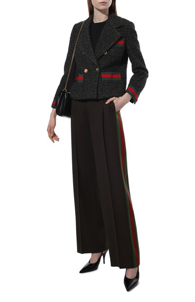 Двубортный жакет GUCCI темно-серого цвета по цене 285120 руб., арт. 674335/ZAHVT, фото 2 Двубортный жакет GUCCI, арт. 674335/ZAHVT, фото 2