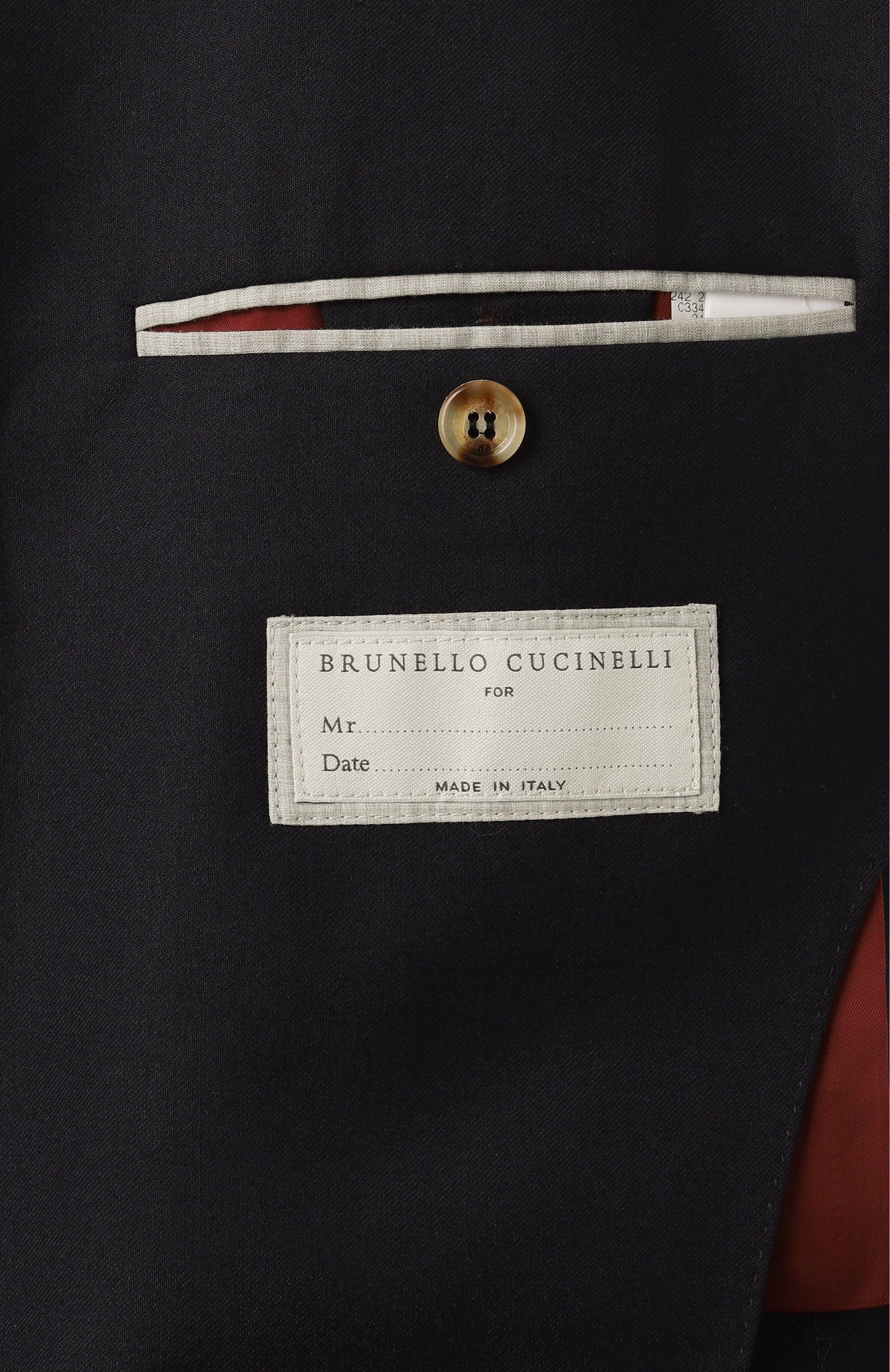 Шерстяной пиджак BRUNELLO CUCINELLI темно-синего цвета по цене 337000 руб., арт. ME2267BND, фото 8 Шерстяной пиджак BRUNELLO CUCINELLI, арт. ME2267BND, фото 8