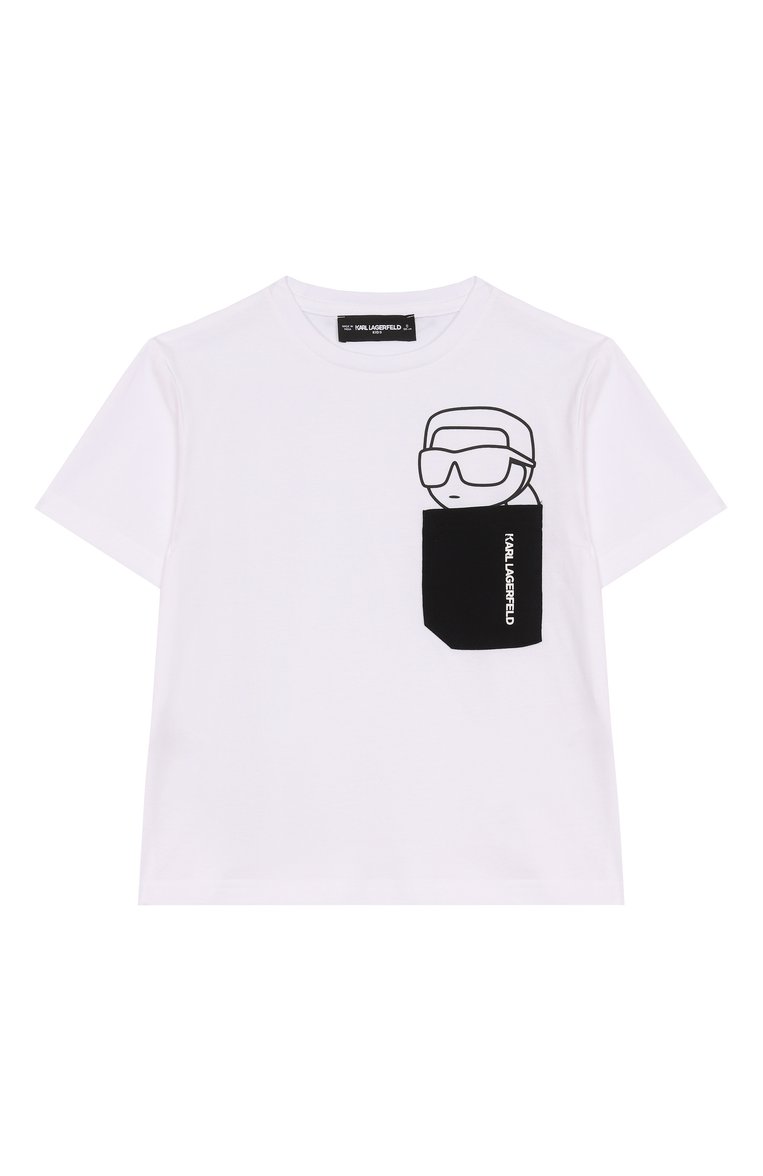 Хлопковая футболка KARL LAGERFELD KIDS, арт. Z30423, фото 1